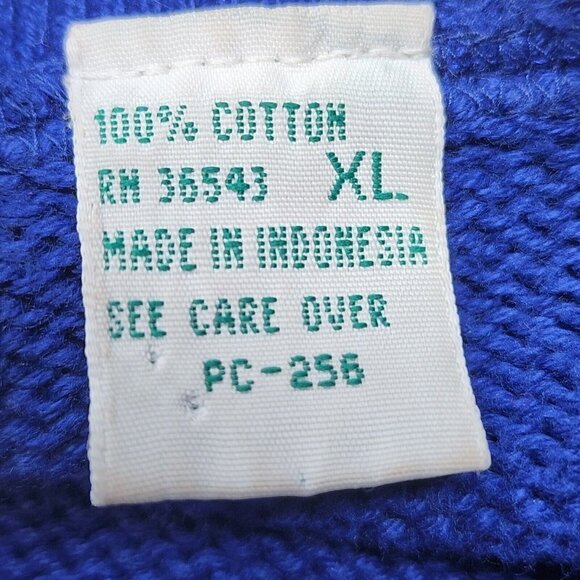 IZOD Vintage 1/4 Zip Logo Blue/Yellow Sweater, Men's XL - Picture 7 of 10